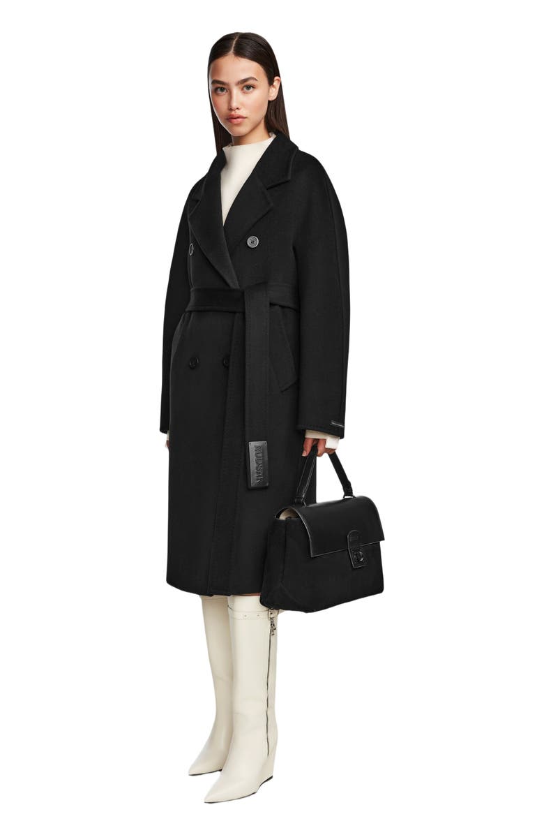 Rudsak KOURT W Women
s Double Breasted Wool Coat in Espresso, Alternate, color, Black