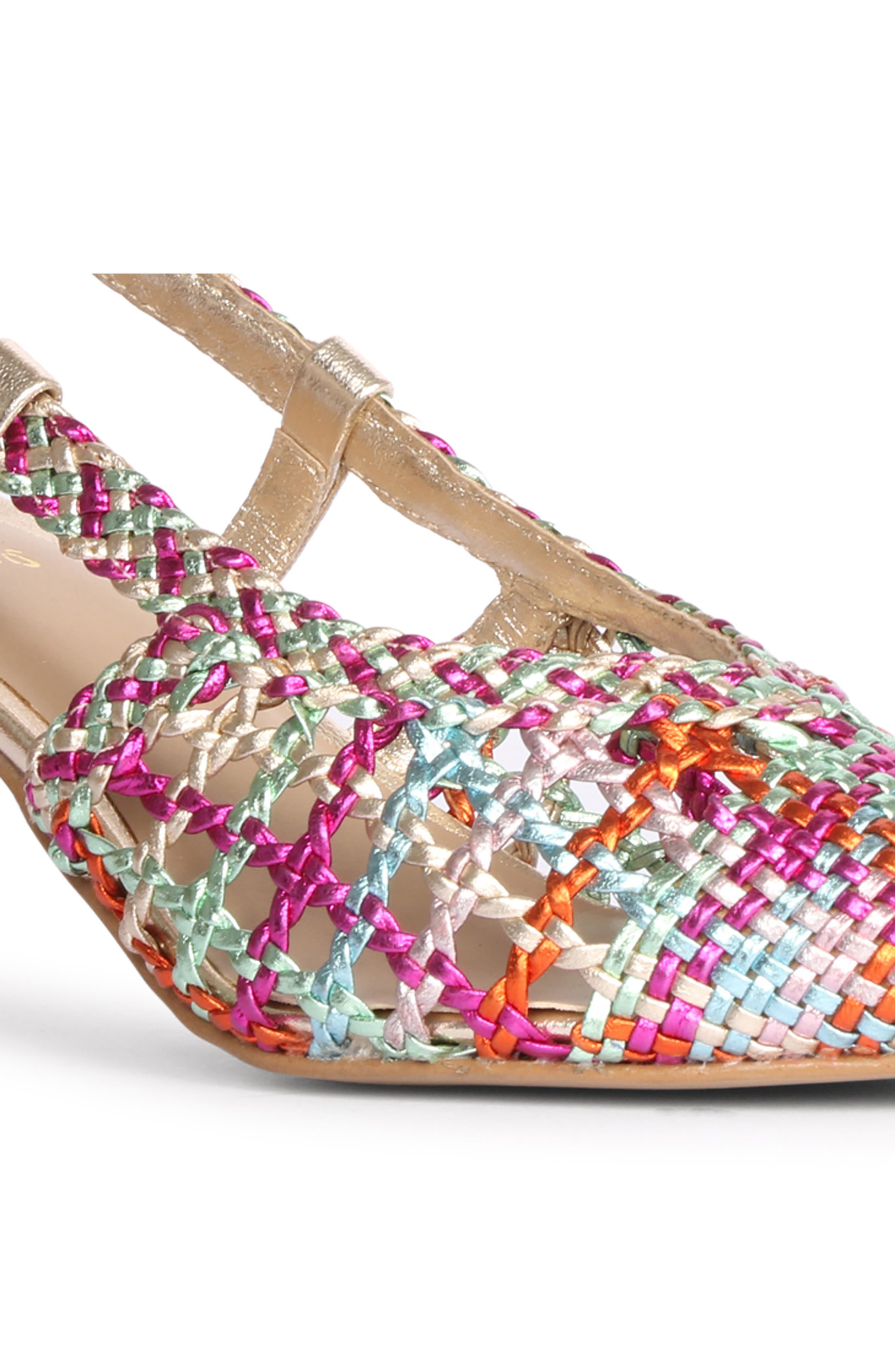 SAINT G Abril Metallic Woven Slingback Pump, Alternate, color, Rainbow