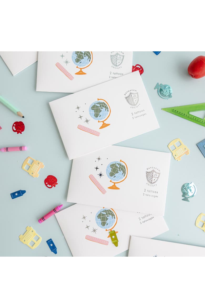 Back to School Party Favor Set - Pack of 2 Tattoos and 4 Sticker Sheets, Alternate, color, Assorted Pre-Pack