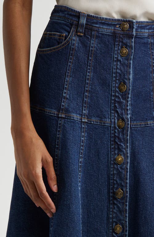 Cinq À Sept Veena Denim Midi Skirt In Oceane