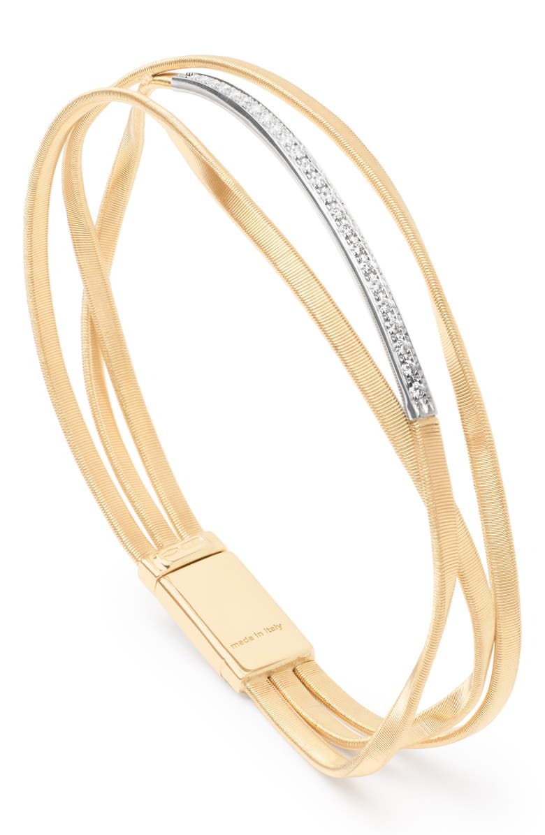 Marco Bicego Marrakech Diamond Layered Bangle, Main, color, 18K Yellow Gold