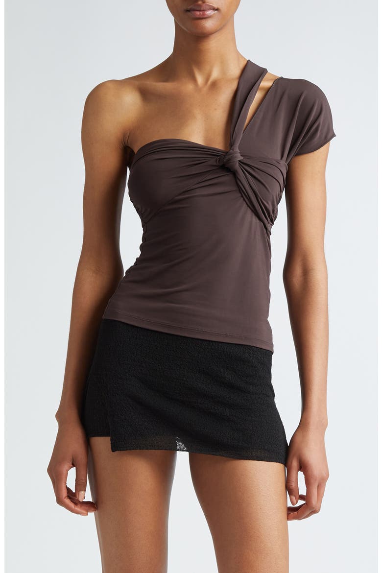 Nesuno Convertible Neck Knit Top, Main, color, BROWN
