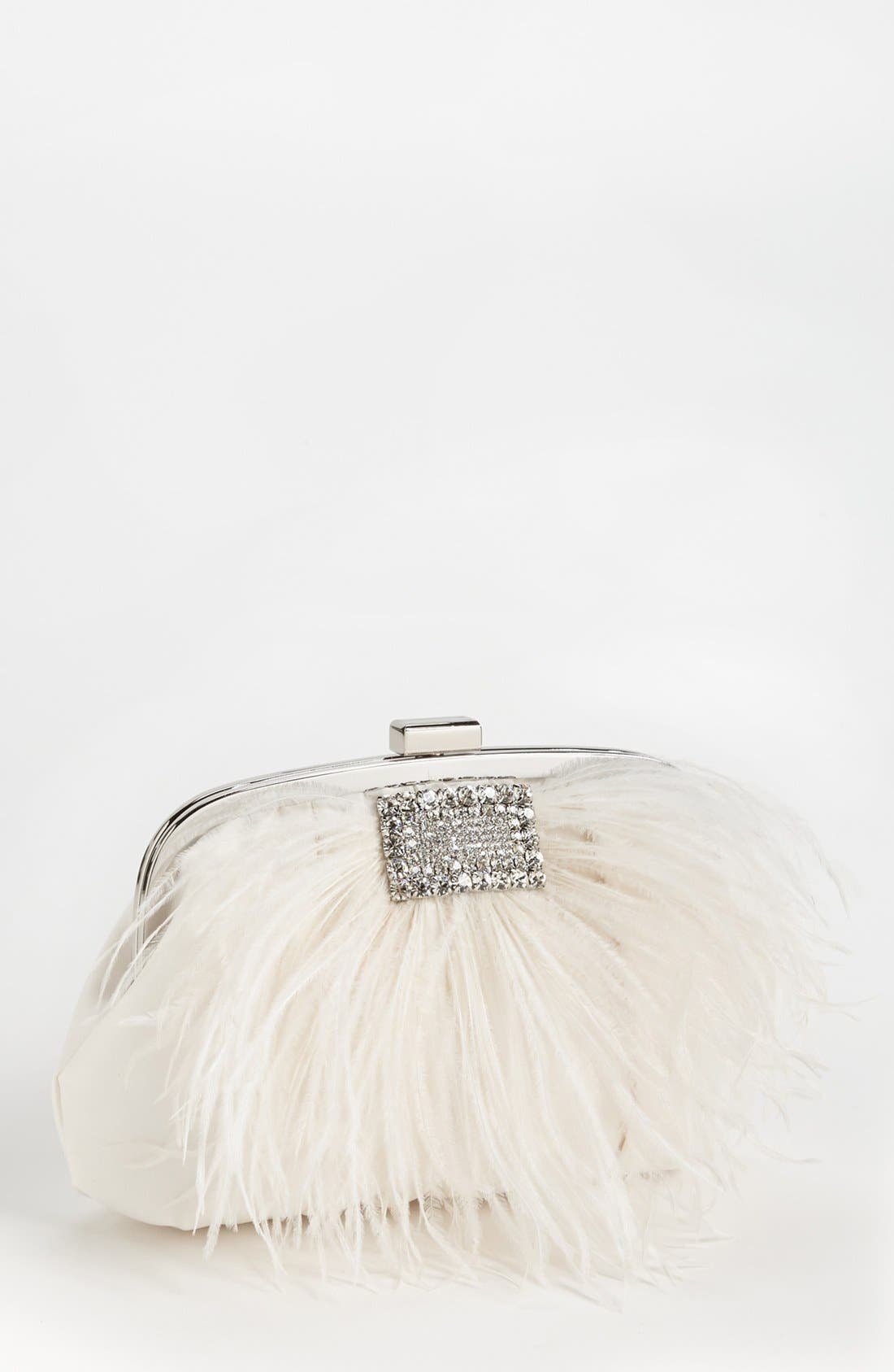 Feather Clutch, Main, color, IVORY
