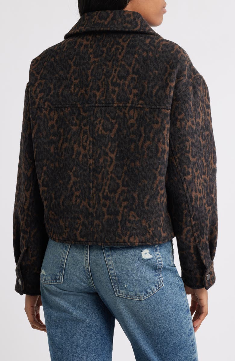 Lucky Brand Zip Front Crop Jacket, Alternate, color, Leopard
