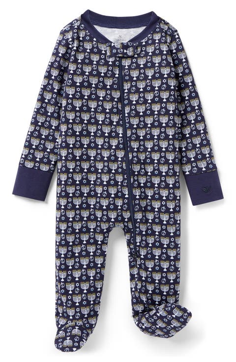 Print Fitted Pima Cotton One-Piece Pajamas (Baby)
