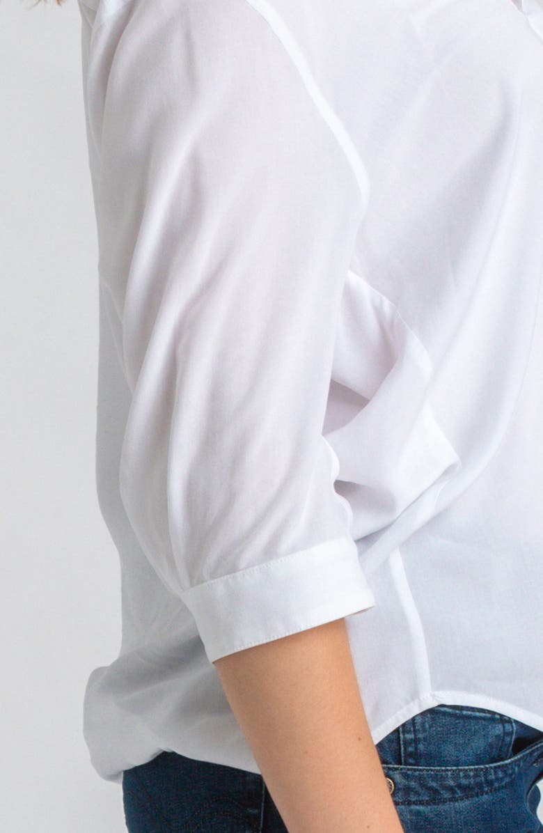 PIETRO BRUNELLI MATERNITY Long Sleeve Johnny Collar Shirt, Alternate, color, White