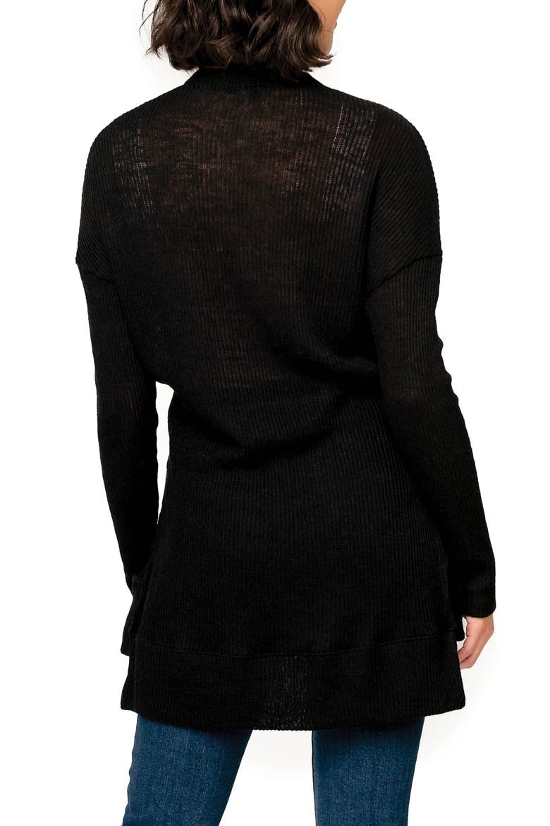 My Way Belted Convertible Cardigan, Alternate, color, BLACK