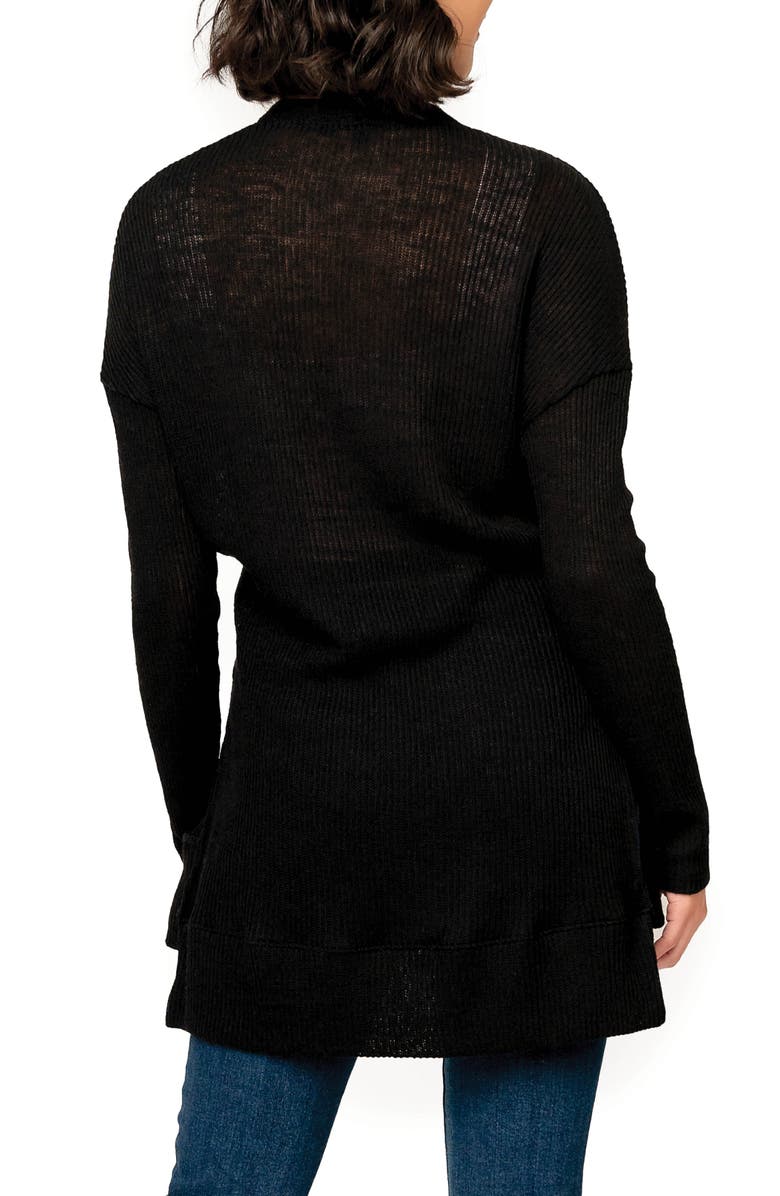 GIBSONLOOK My Way Belted Convertible Cardigan, Alternate, color, Black