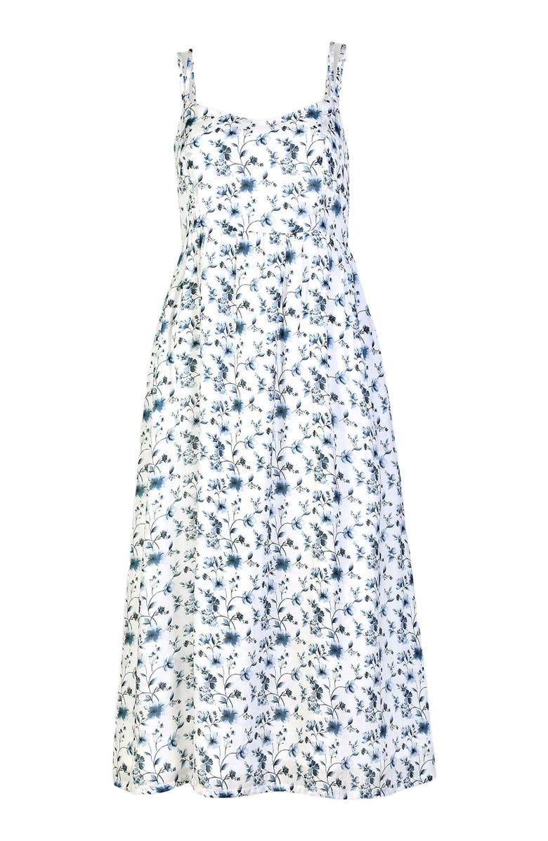 Reistor Strappy Gathered Midi Dress, Alternate, color, Wisteria Whimsy