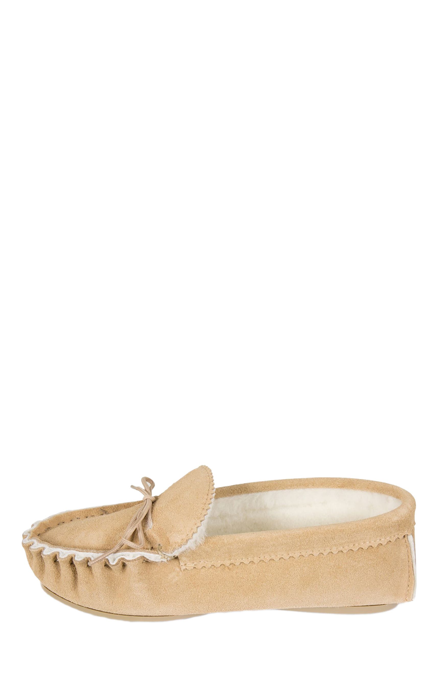 Celtic & Co. Loafer Moccasin Slippers, Alternate, color, Camel
