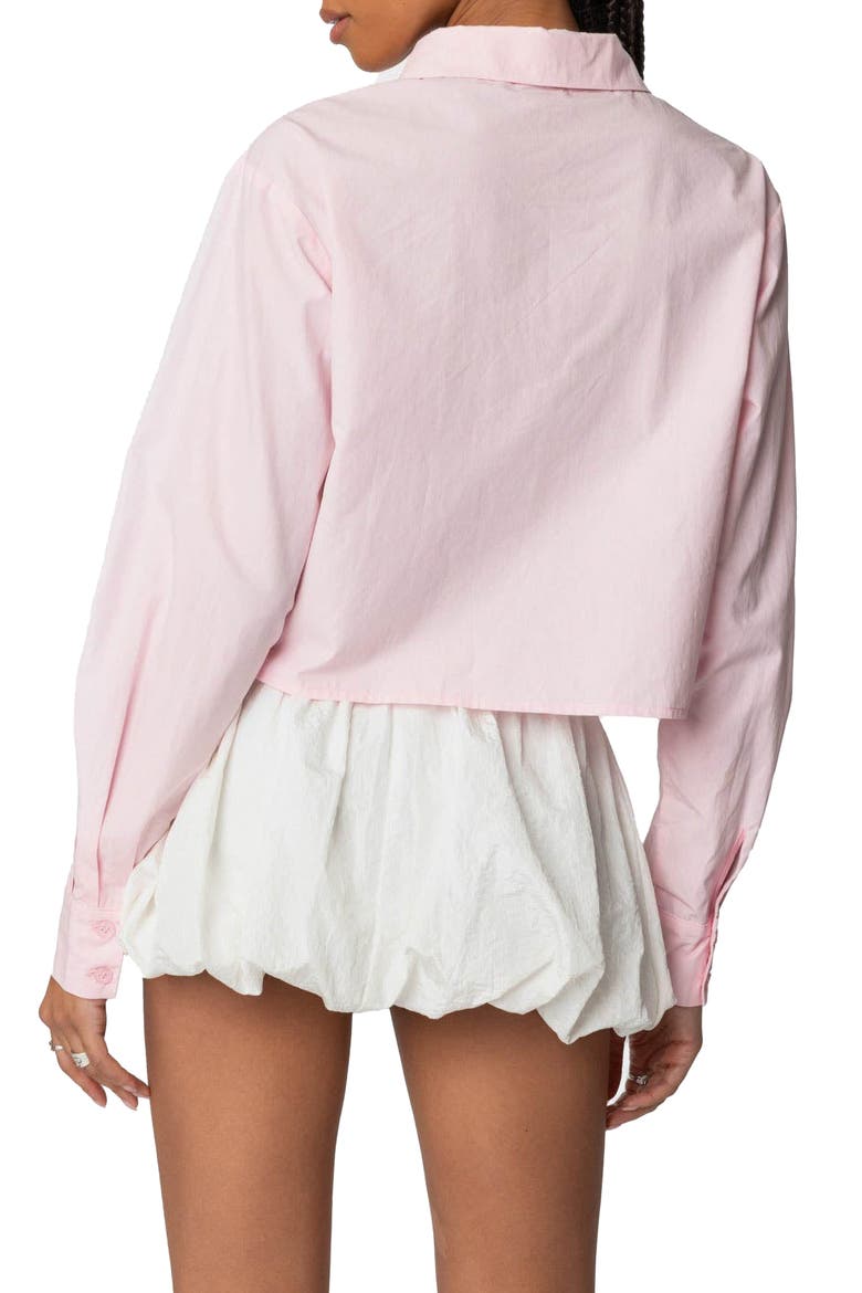 Melrose Cotton Tie Front Shirt, Alternate, color, LIGHT-PINK