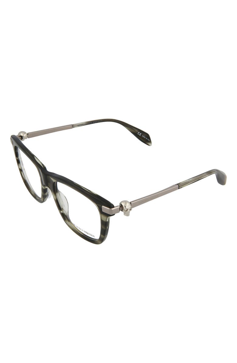 McQueen Alexander McQueen 51mm Square Optical Frames, Alternate, color,