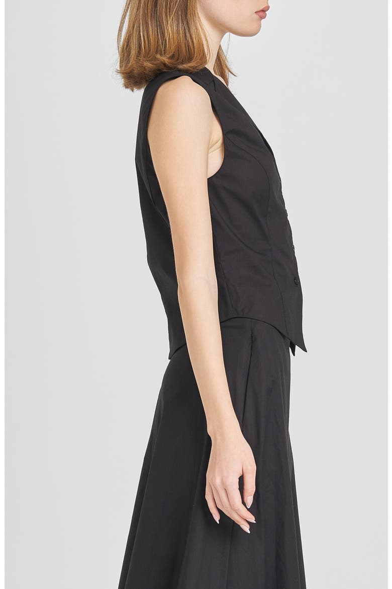 Lilly Stretch Cotton Midi Skirt, Alternate, color, BLACK