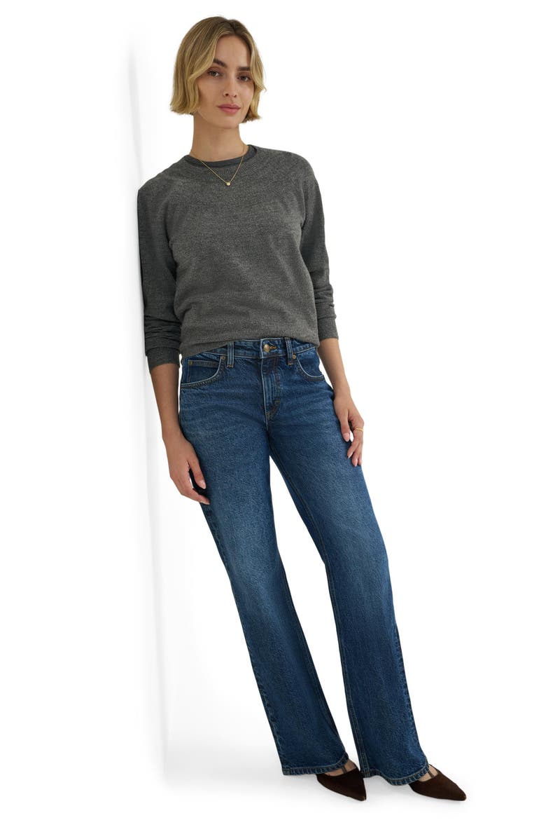 Bow Flare Leg Jeans, Alternate, color, FLASH BLUE