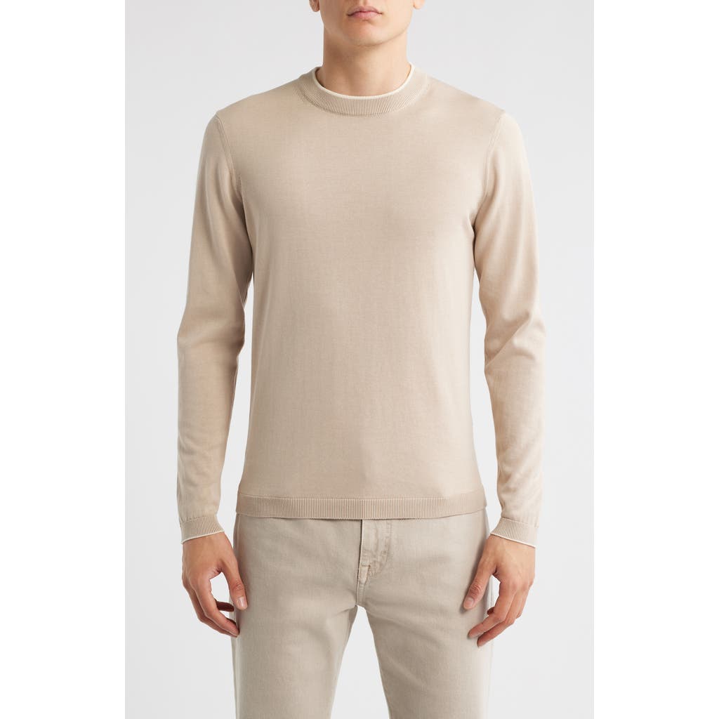 Jack Victor Drummond Tipped Combed Cotton Sweater In Gray