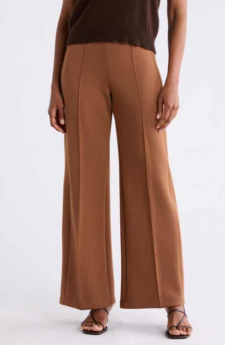Center Seamed Pull On Wide Leg Pants