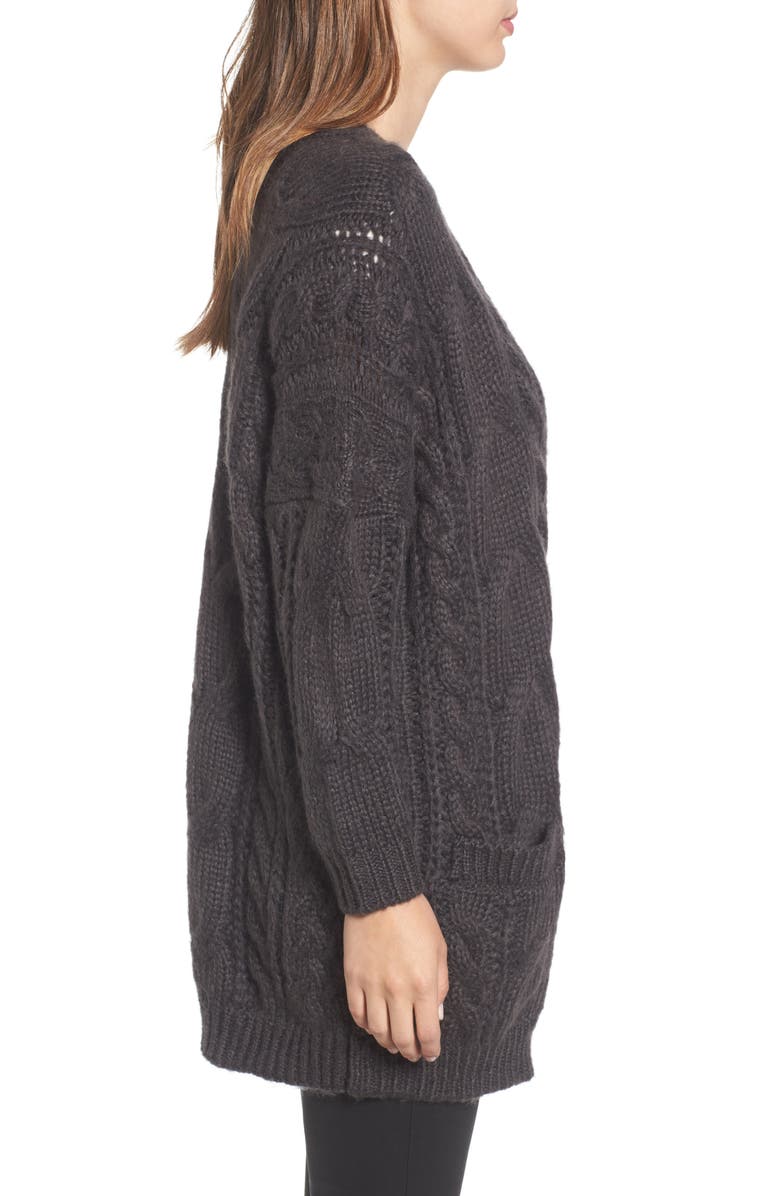 BP. Cable Knit Cardigan, Alternate, color, 