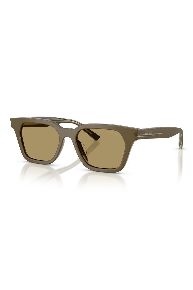 52mm Square Sunglasses, Alternate, color, BRUSHED GREEN / GREEN OLIVE