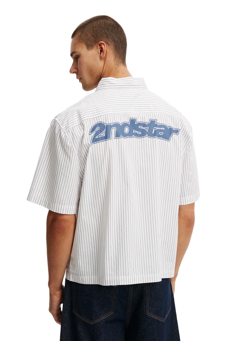 Men's Alex Short Sleeve Shirt, Alternate, color, 2Ndstar White Stripe Print