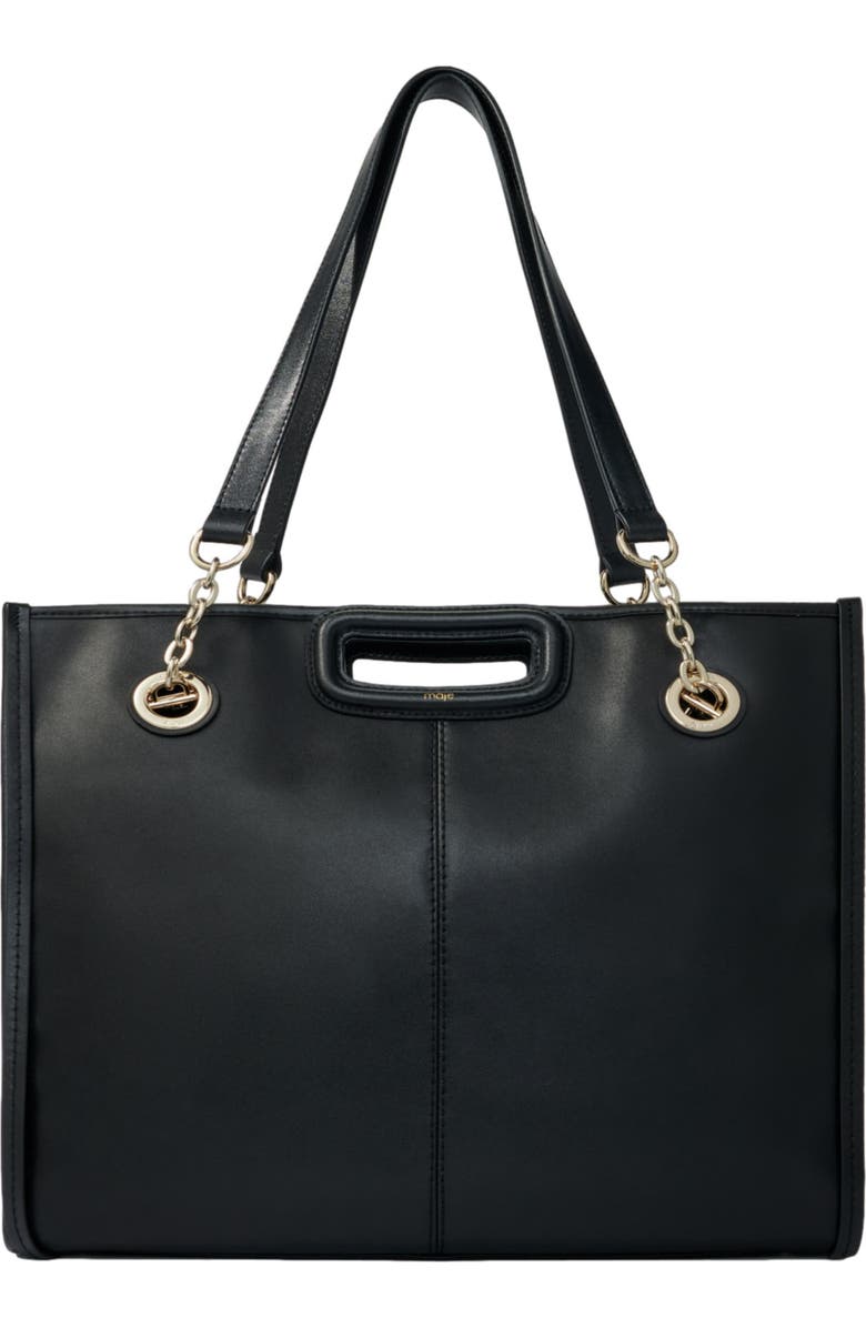 maje Leather tote bag, Main, color,