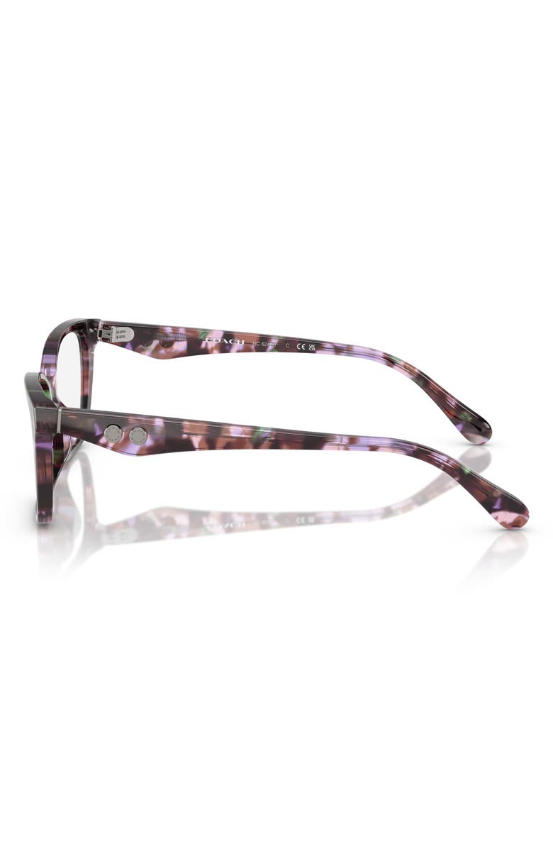 COACH 52mm Cateye Optical Glasses, Alternate, color, Amethyst Tortoise / Demo Lens