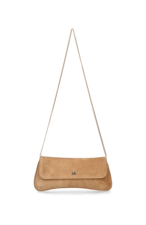 Medium Leather Clutch With Cross Body Chain Strap