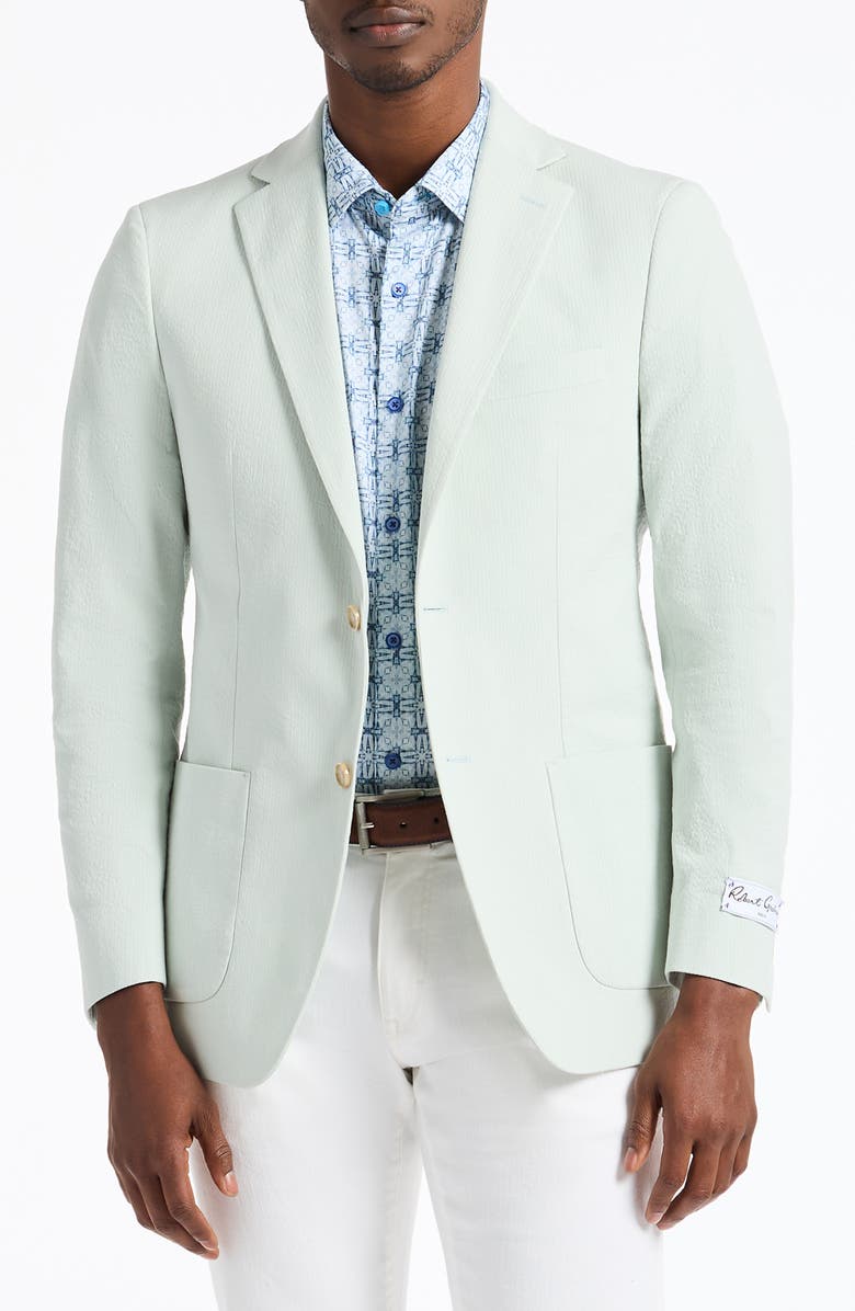 Robert Graham Rayburn Cotton Stretch Seersucker Sport Coat, Main, color, Blue