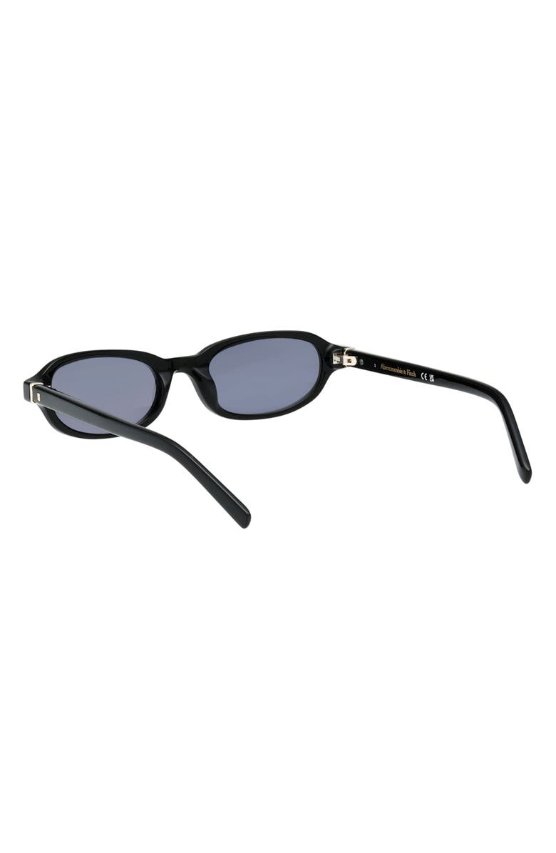 ABERCROMBIE & FITCH 50mm Oval Sunglasses, Alternate, color, Shiny Black / Smoke