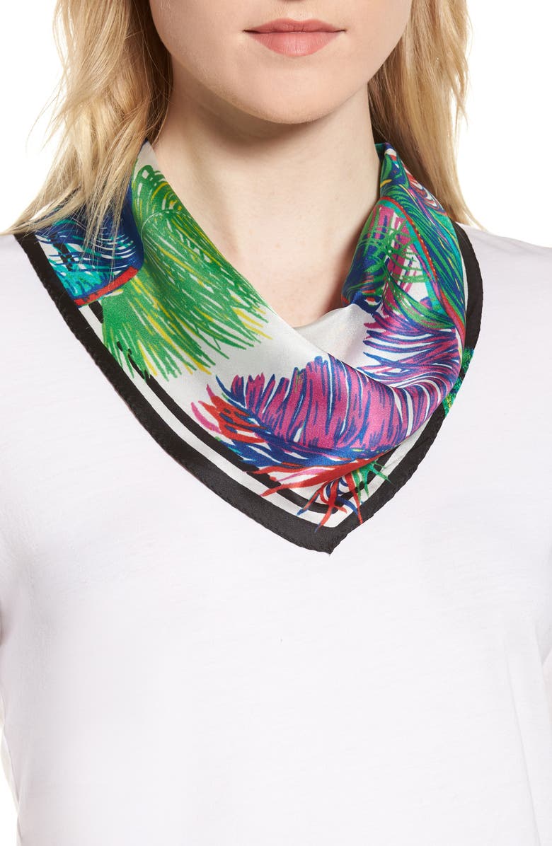 Echo Tasman Palms Diamond Cut Silk Scarf, Main, color, 