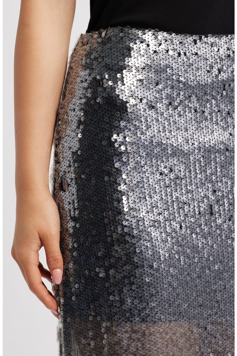 Ihprinca Sequin Skirt, Alternate, color, SILVER