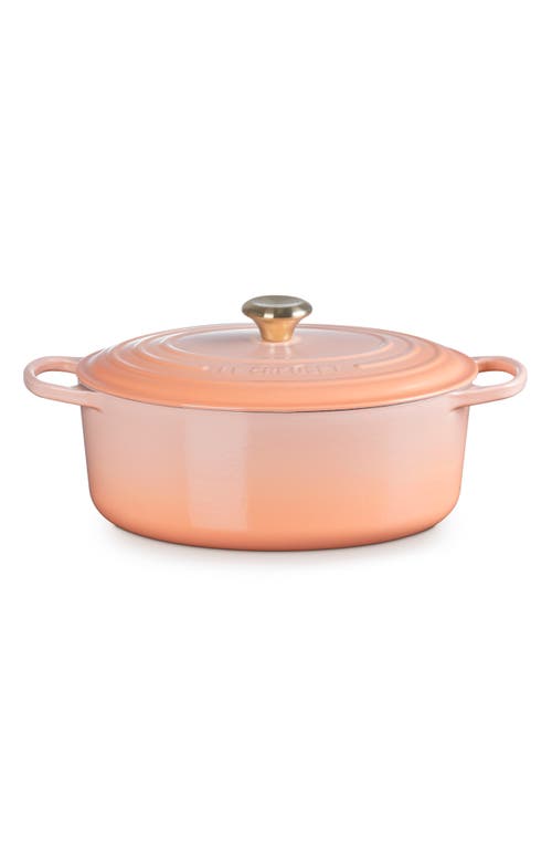 Le Creuset Signature 6.75-quart Oval Enamel Cast Iron French/dutch Oven With Lid In Peche