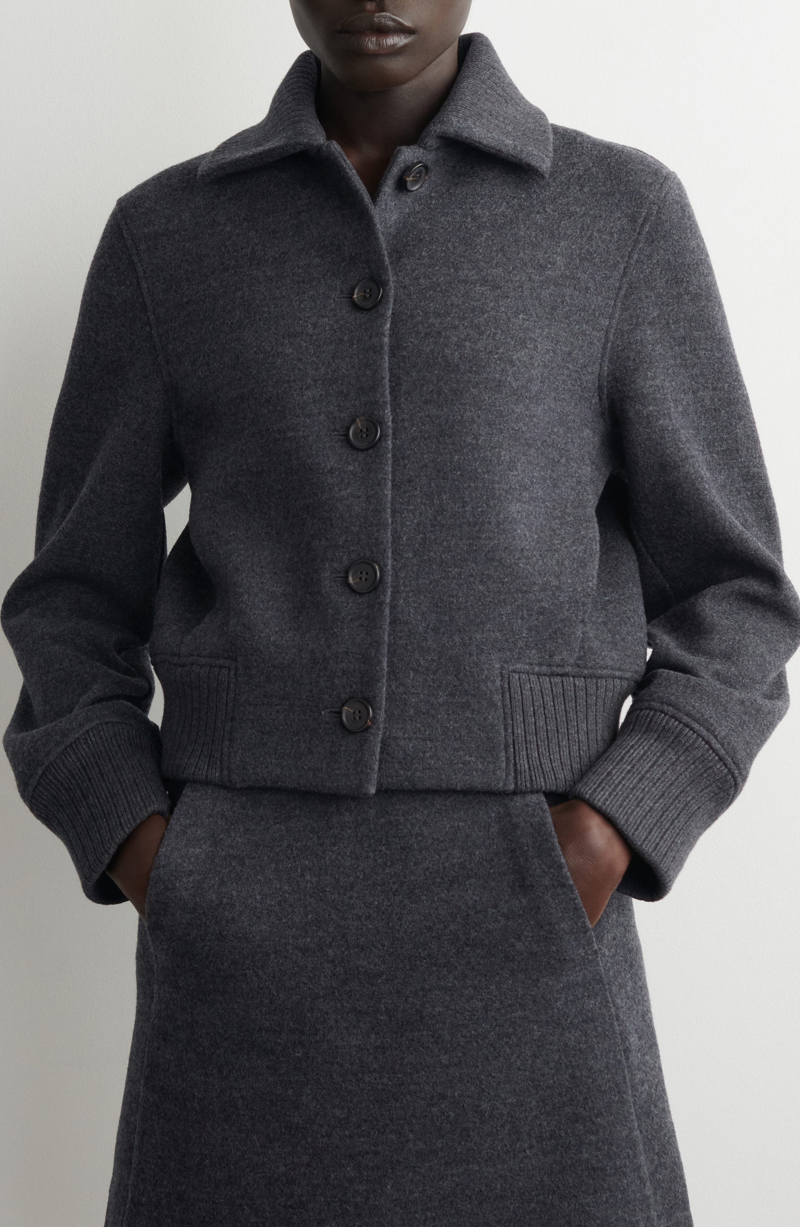 Wool Blend Bomber Jacket