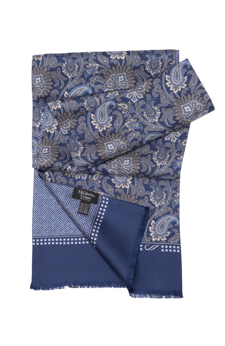 Elizabetta Pasquino - Silk Scarf for Men, Alternate, color, Navy