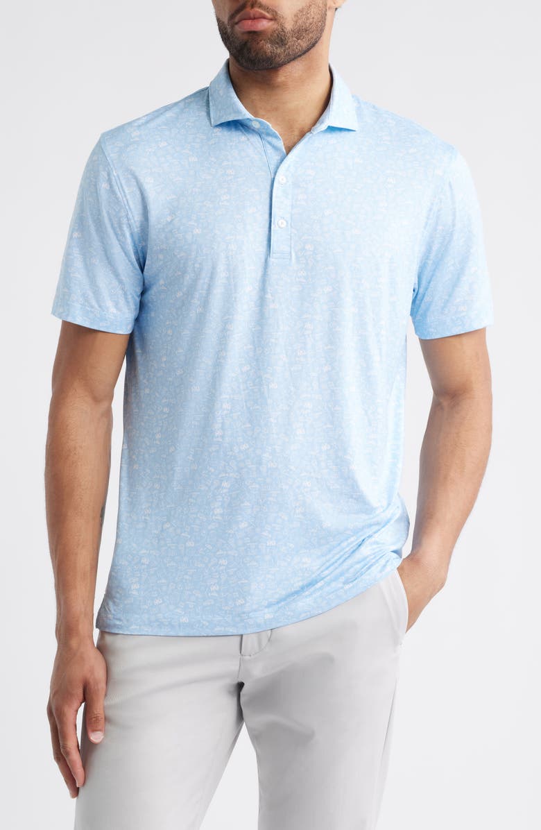 johnnie-O Wine Mixer Libation Print Featherweight Performance Polo, Main, color, Kona