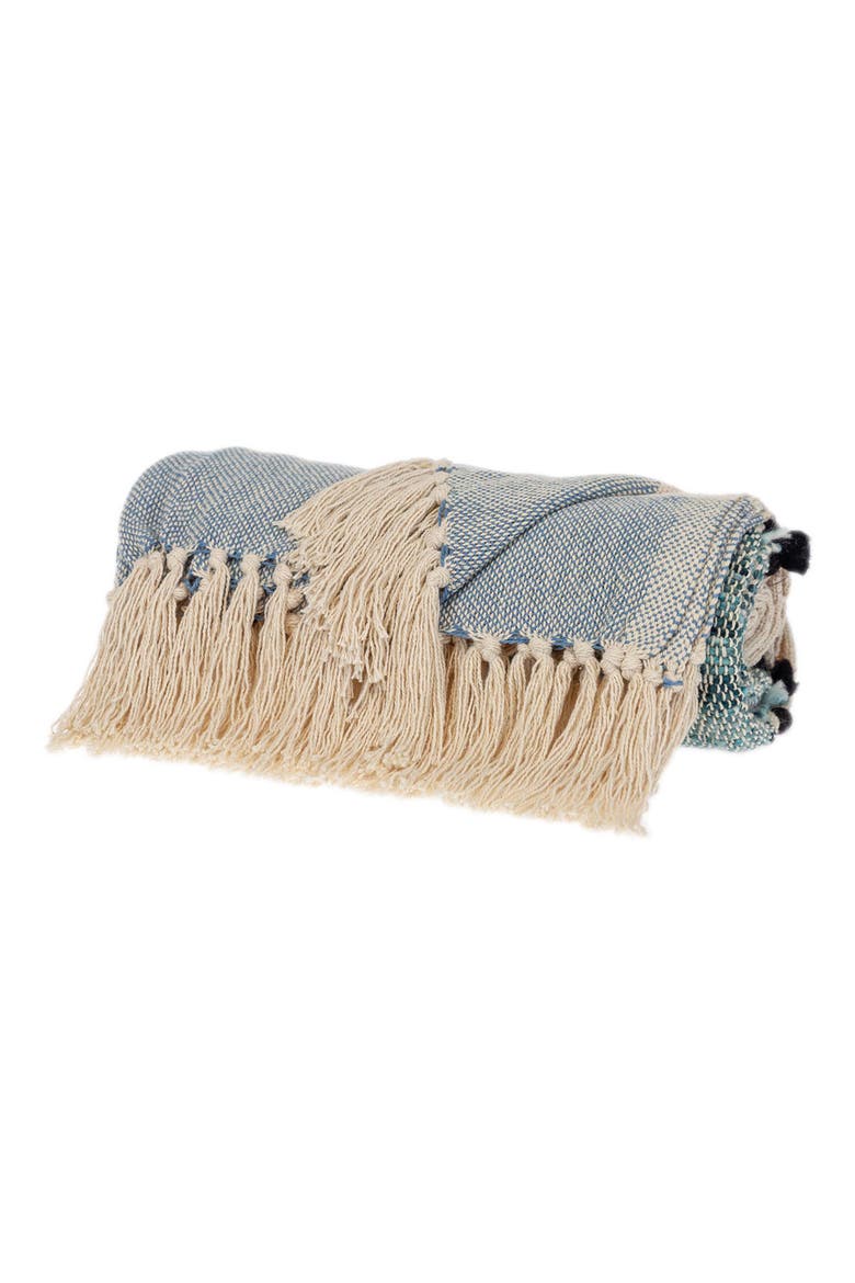Inca Fringe Throw Blanket, Alternate, color, BLUE