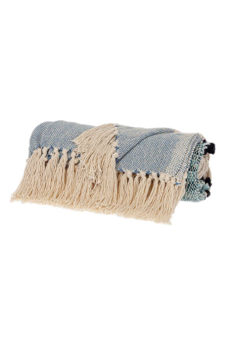 PARKLAND COLLECTION Inca Fringe Throw Blanket, Alternate, color, Blue