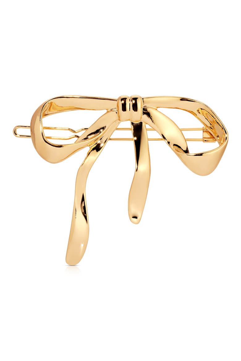 Bow Organica Barrette, Main, color, GOLD