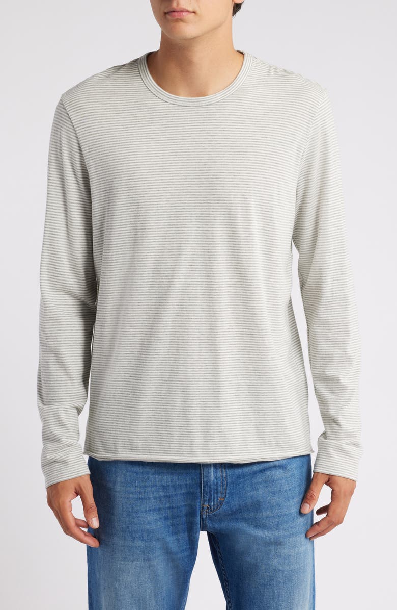 ATM Anthony Thomas Melillo Microstripe Long Sleeve Slub T-Shirt, Main, color,