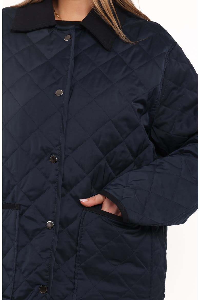 Lynly Quilted Barn Jacket, Alternate, color, NAVY