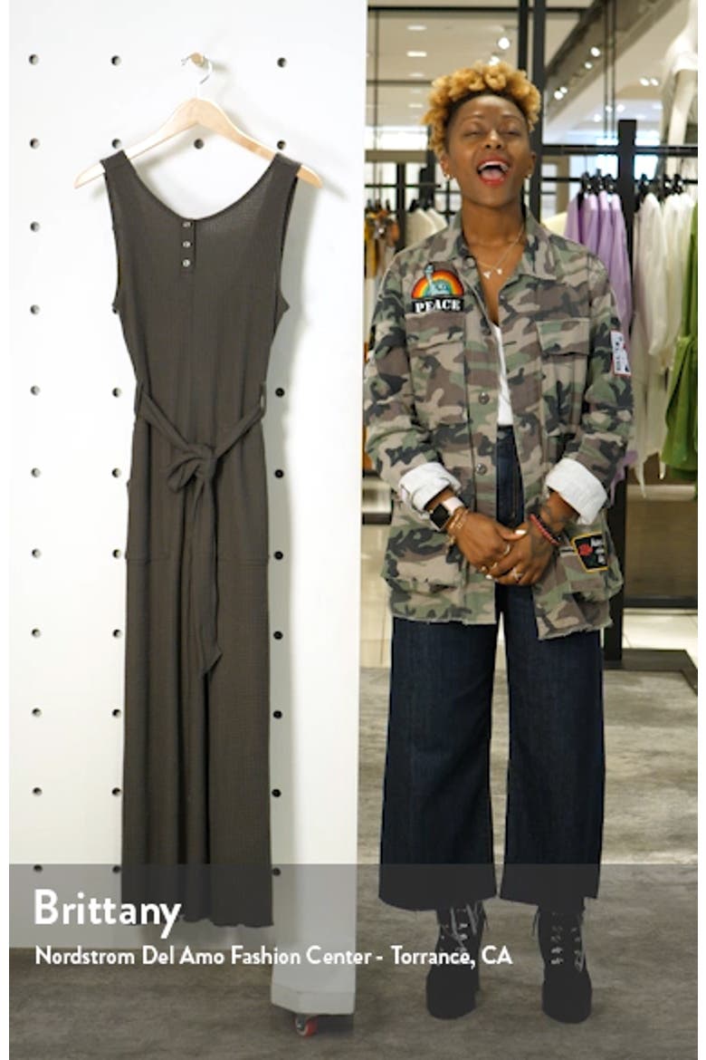 Belted Waffle Knit Henley Jumpsuit video