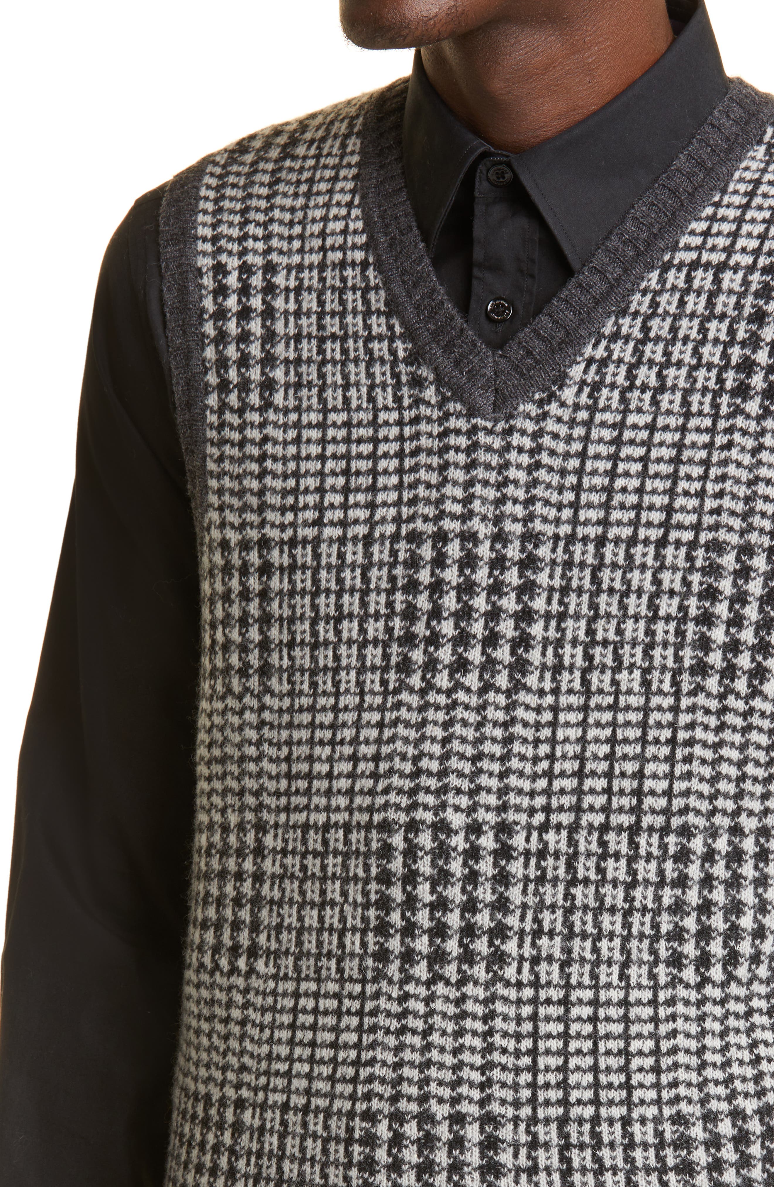 BEAMS Plus Houndstooth Check Wool Blend Sweater Vest (Men) | Nordstrom
