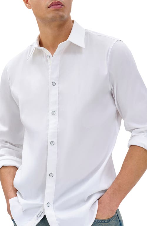 Rag & Bone Patrick Stretch Poplin Tuxedo Shirt In White