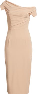 Black Halo Jacqueline Midi Gabardine Sheath Dress