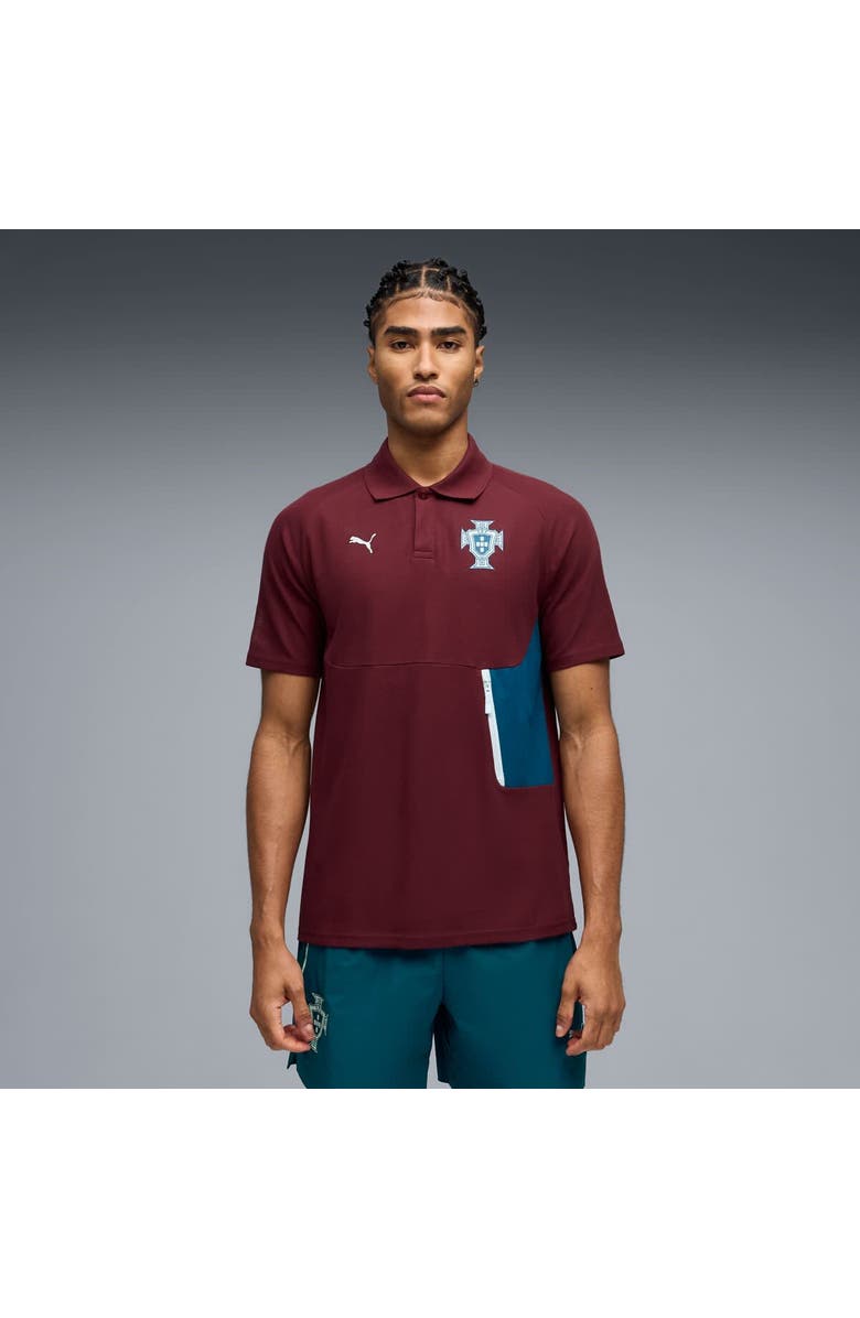 PUMA Men's Puma Maroon Portugal National Team PumaTech Polo, Main, color, Maroon