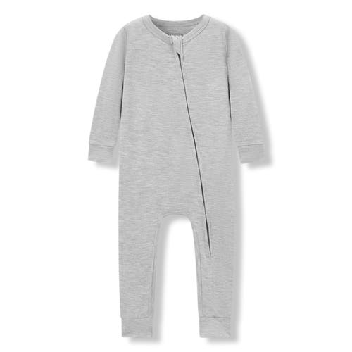 Milkbarn Luxe Solid Zipper Pajama In Gray