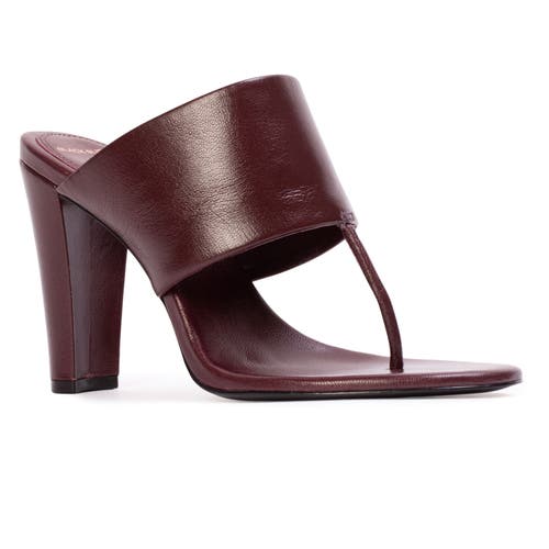 Black Suede Studio Dana 95 Thong Sandal In Burgundy