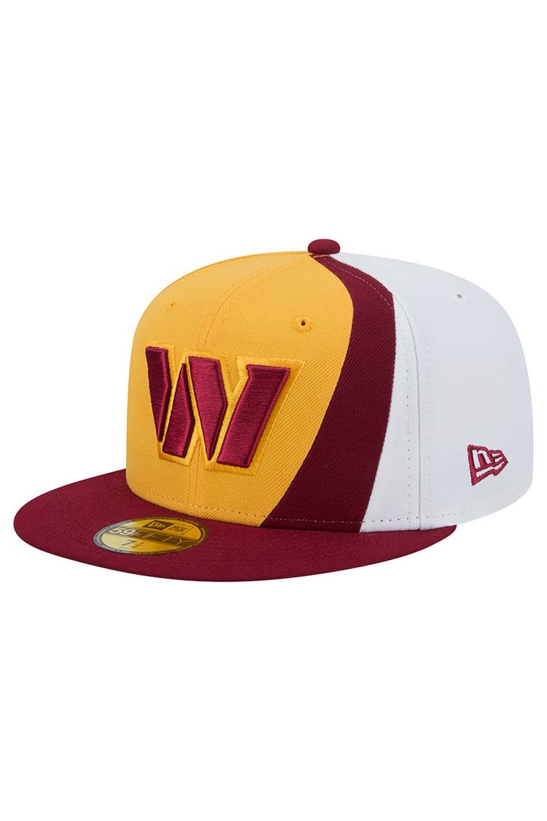 Men's New Era Gold/Burgundy Washington Commanders Shock 59FIFTY Fitted Hat, Main, color, Gold