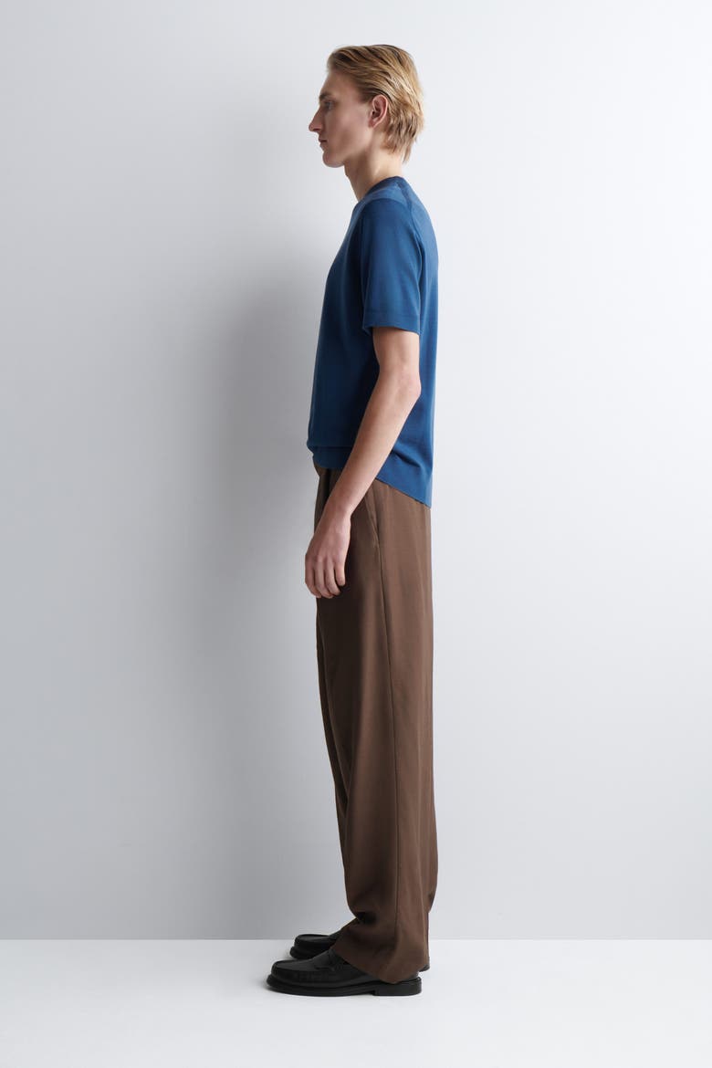Merino Wool Knitted T-Shirt, Alternate, color, DARK BLUE