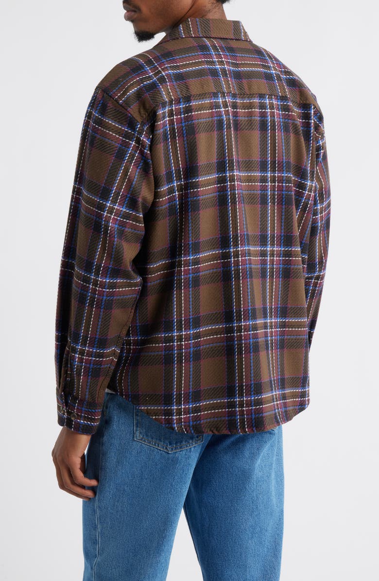 Obey Bradley Plaid Long Sleeve Flannel Camp Shirt, Alternate, color, Wren Multi
