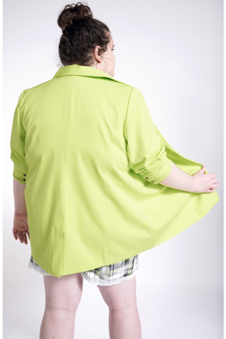 Neon One-Button Blazer (Nordstrom Exclusive), Alternate, color, NEON GREEN